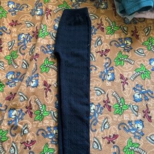 Girls' Navy Cable Knit Tights - Unbranded